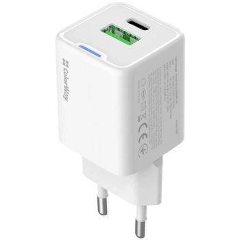 Купить Сетевое зарядное устройство ColorWay GaN Mini 20W PD Port PPS USB White (CW-CHS062PD-WT) - фото 1