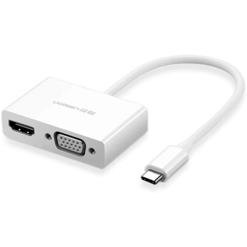 Купити Перехідник UGREEN MM123 USB-C to HDMI + VGA White (30843) - фото 1