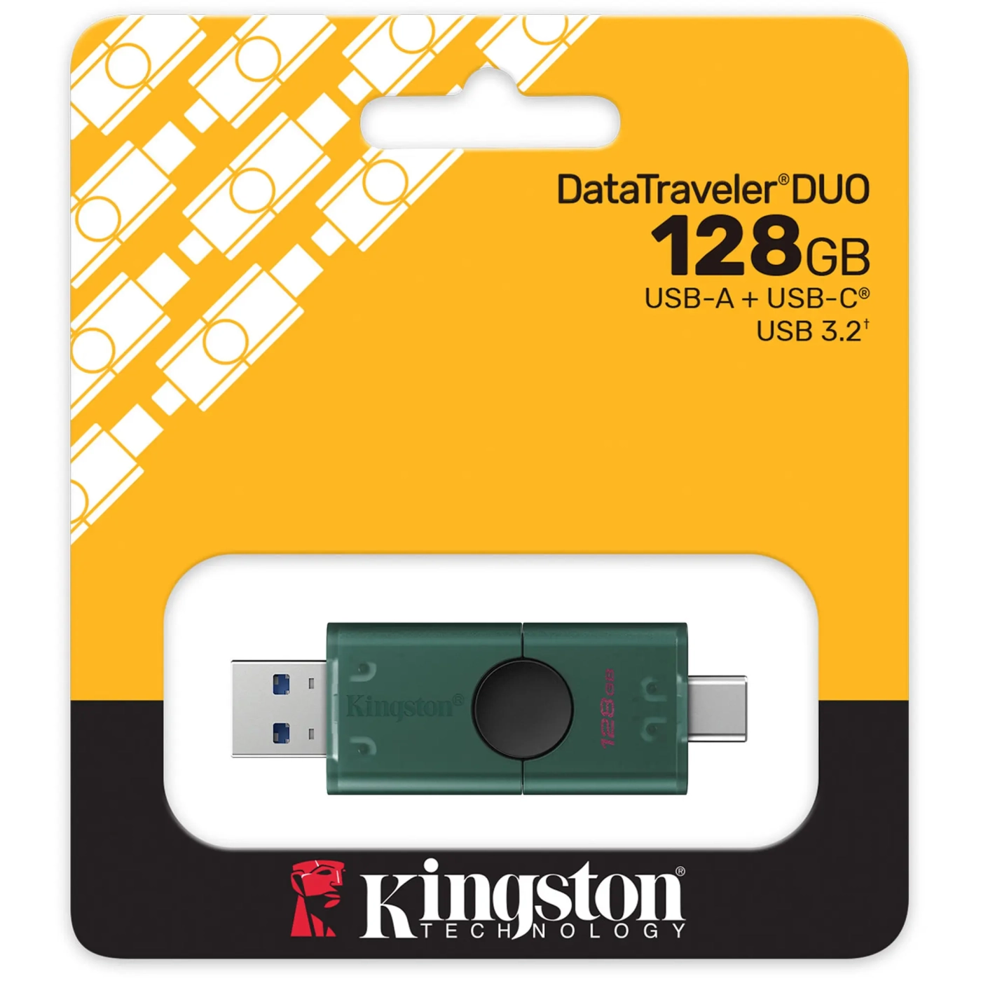 Купить Флеш накопитель 128GB USB Kingston DataTraveler Duo G2 Black/Green (DTDEG2/128GB) - фото 4