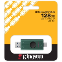 Купить Флеш накопитель 128GB USB Kingston DataTraveler Duo G2 Black/Green (DTDEG2/128GB) - фото 4