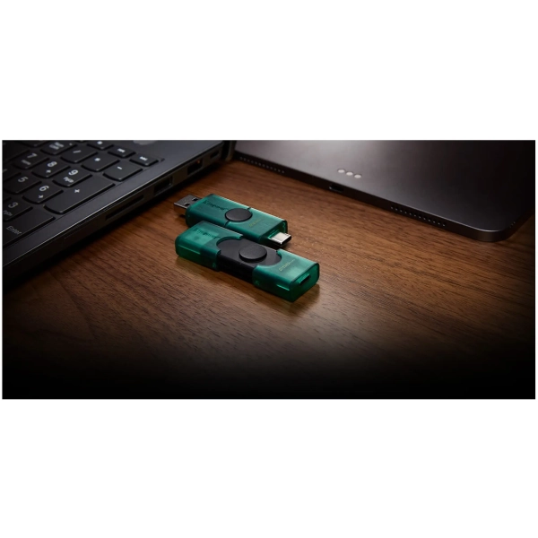 Купить Флеш накопитель 128GB USB Kingston DataTraveler Duo G2 Black/Green (DTDEG2/128GB) - фото 5
