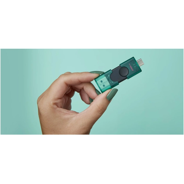 Купить Флеш накопитель 128GB USB Kingston DataTraveler Duo G2 Black/Green (DTDEG2/128GB) - фото 7