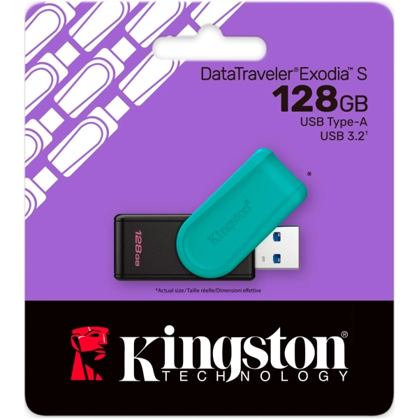 Купить Флеш-накопитель 128GB  Kingston DataTraveler Exodia S USB 3.2 Black (DTXS/128GB) - фото 3