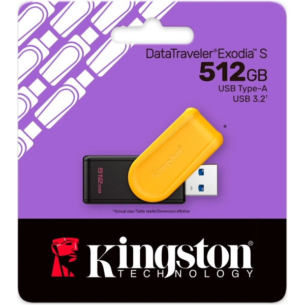 Купити Флеш-накопичувач 512GB Kingston DataTraveler Exodia S USB 3.2 Black/Orange (DTXS/512GB) - фото 3