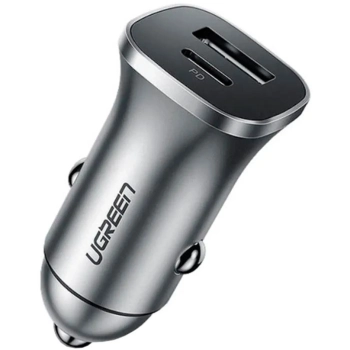 Купить Автомобильное зарядное устройство UGREEN CD130 20W (USB-A+USB-C) PD Gray (30780) - фото 1