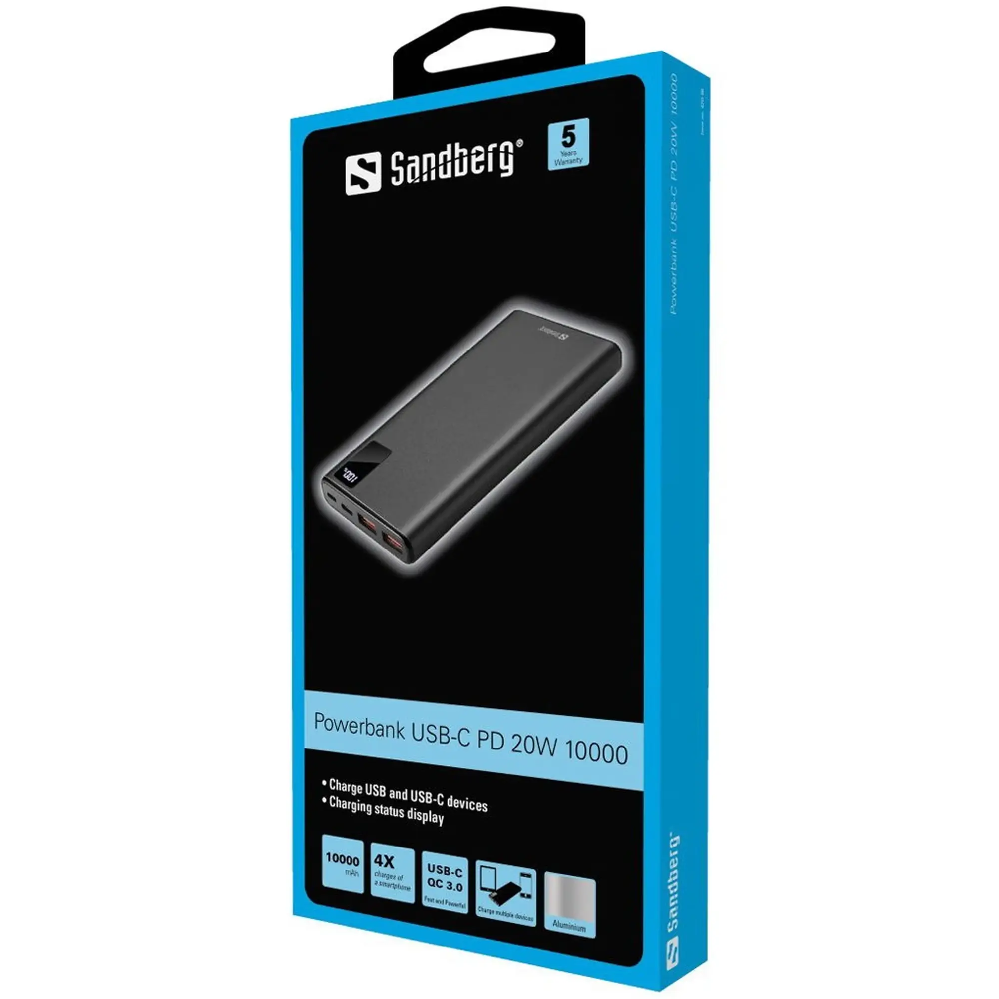 Купити Повербанк УМБ Sandberg 10000mAh 20W PD (420-58-1) - фото 2