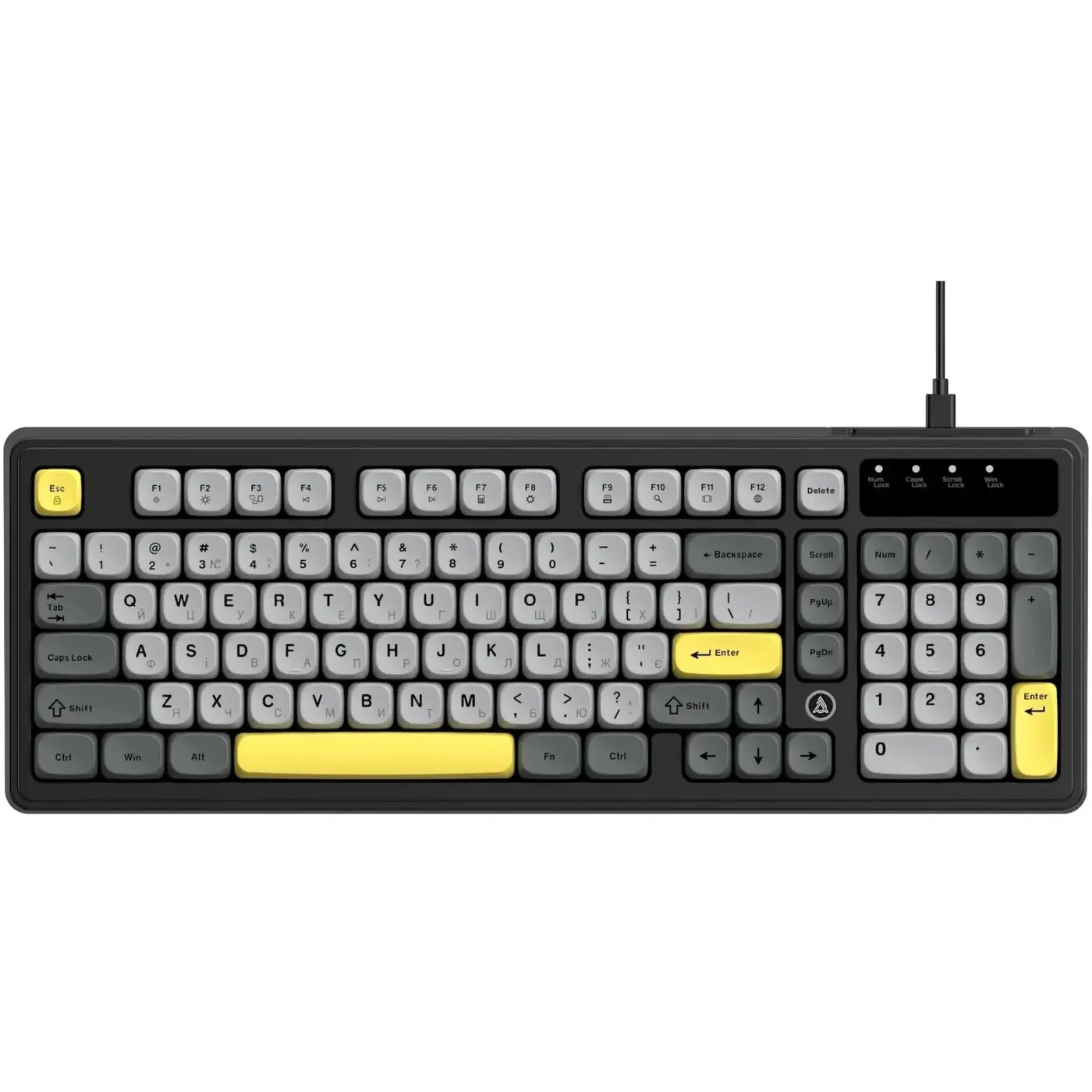 Купити Клавіатура Ajazz AF98 Black Gray Yellow (AF98-BGY) - фото 1