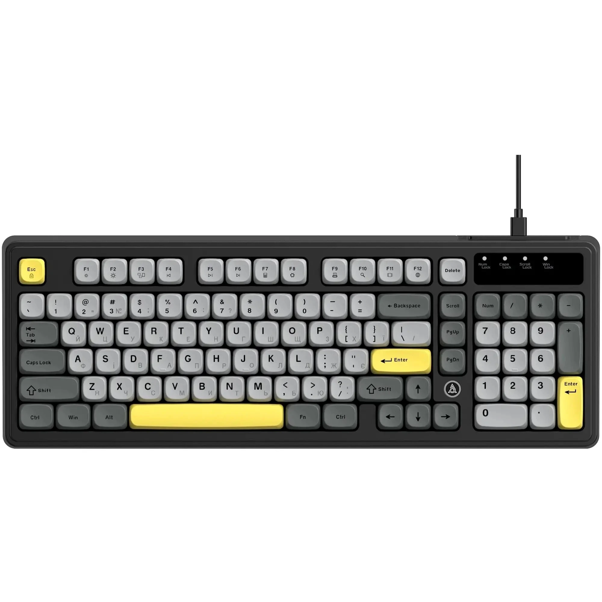 Купити Клавіатура Ajazz AF98 Black Gray Yellow (AF98-BGY) - фото 1