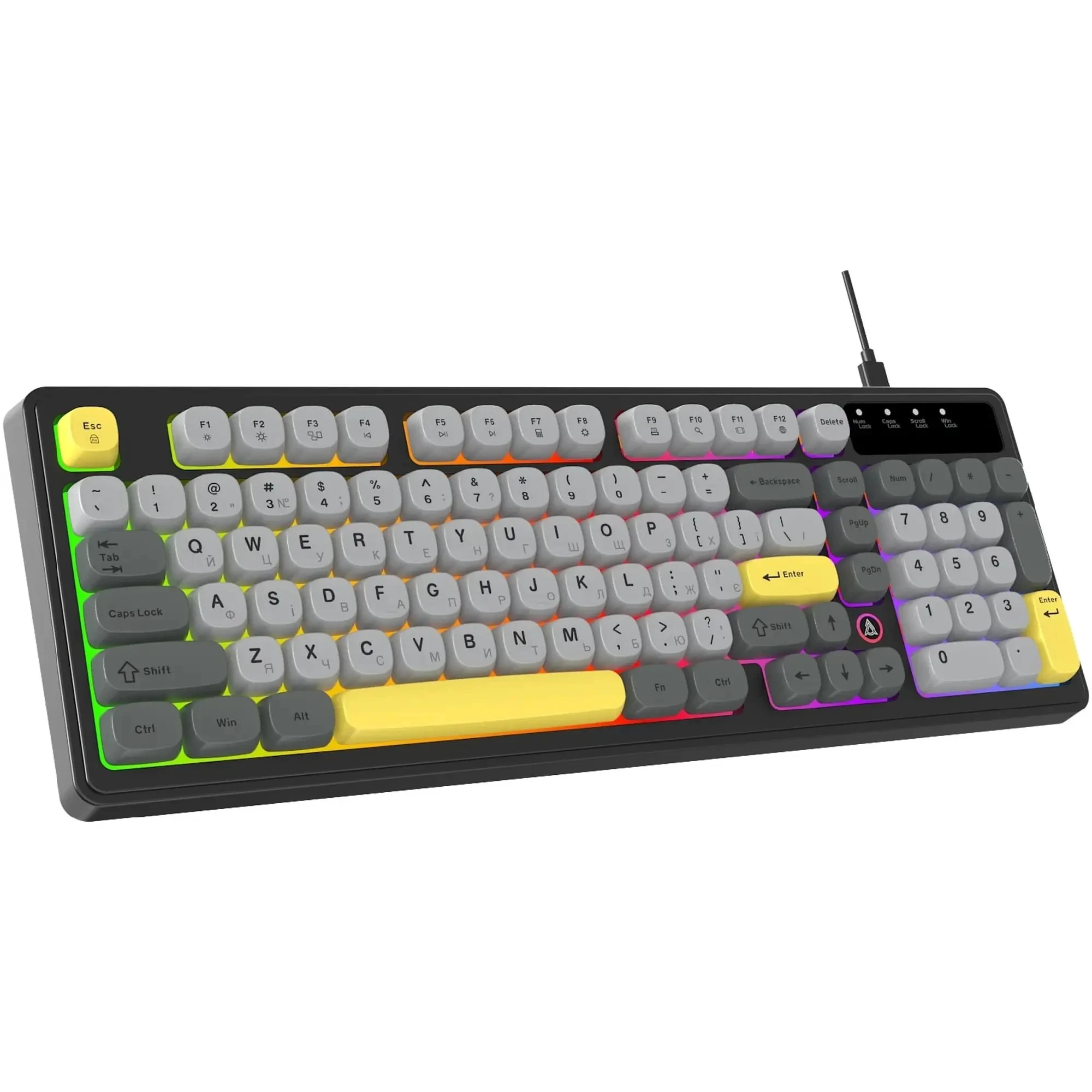Купити Клавіатура Ajazz AF98 Black Gray Yellow (AF98-BGY) - фото 4