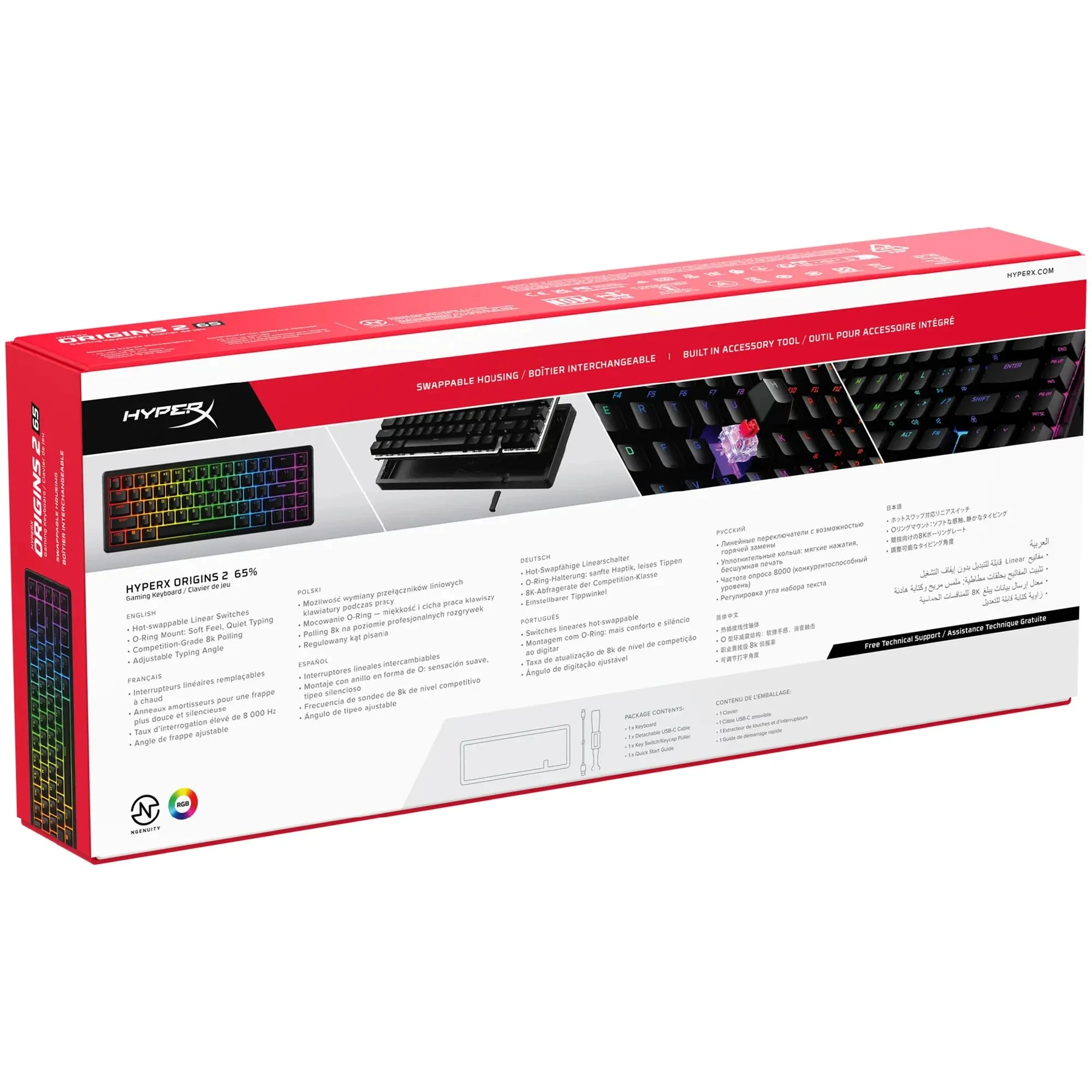 Купити Клавіатура HyperX Origins 2 65 HX Red USB UA Black (B4QS3AA) - фото 7
