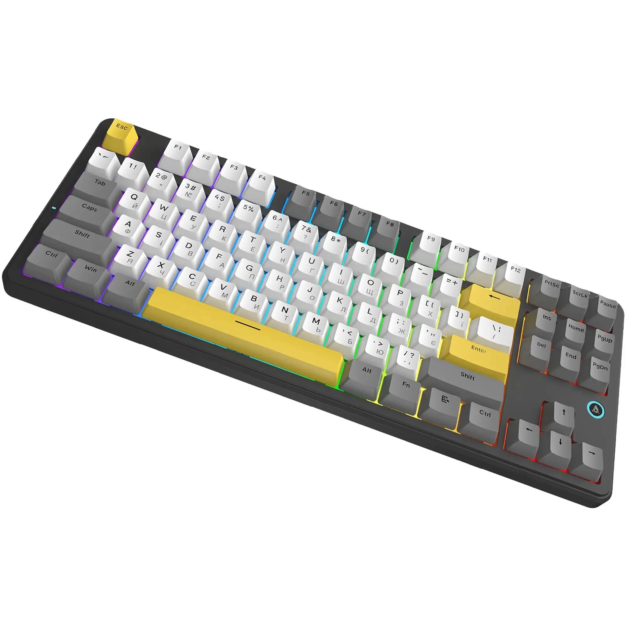 Купить Клавиатура Ajazz AK870 V2 Flying Fish switches Black Gray Yellow (AK870-V2-FF-BGY) - фото 3