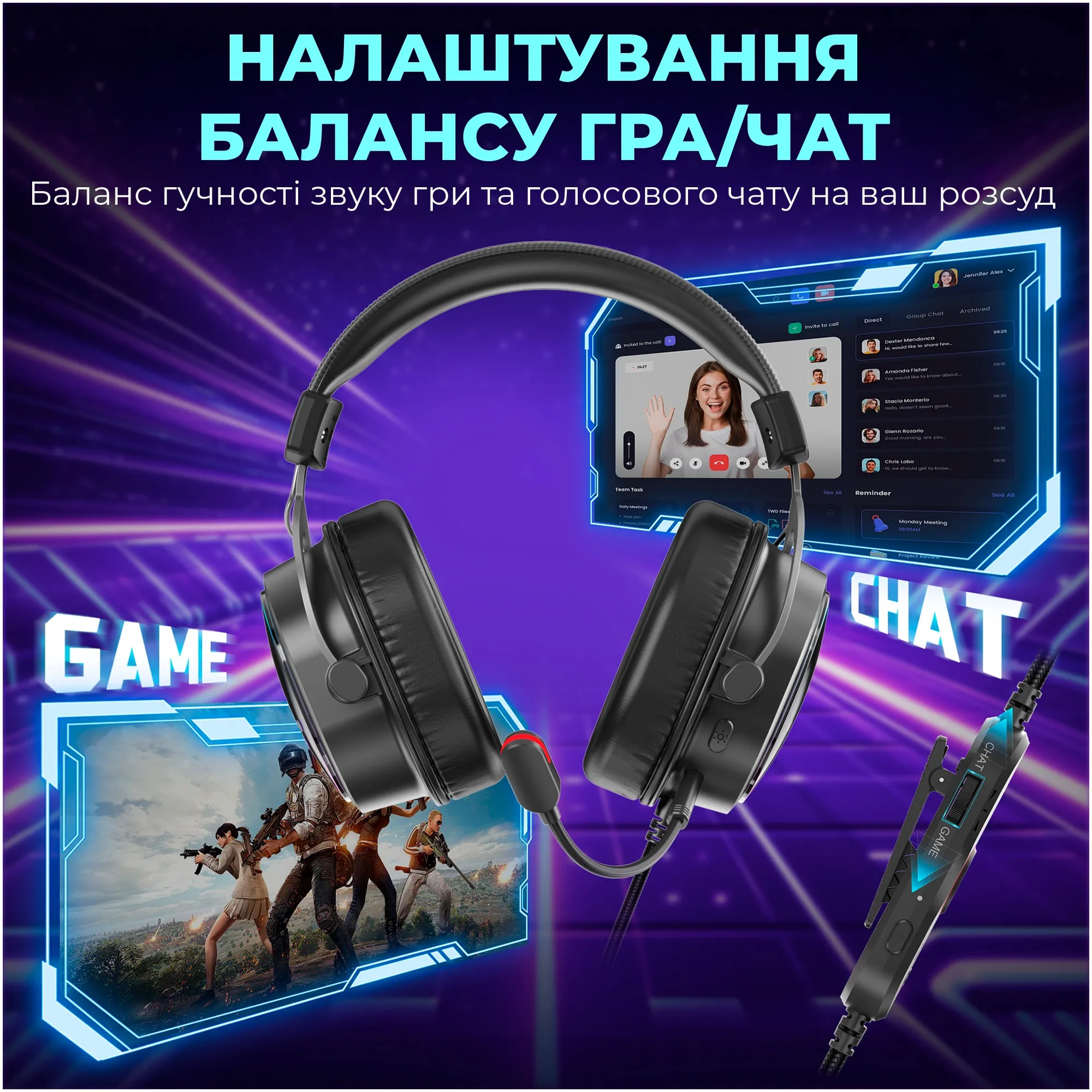 Купити Навушники Fifine H16 RGB Black - фото 6