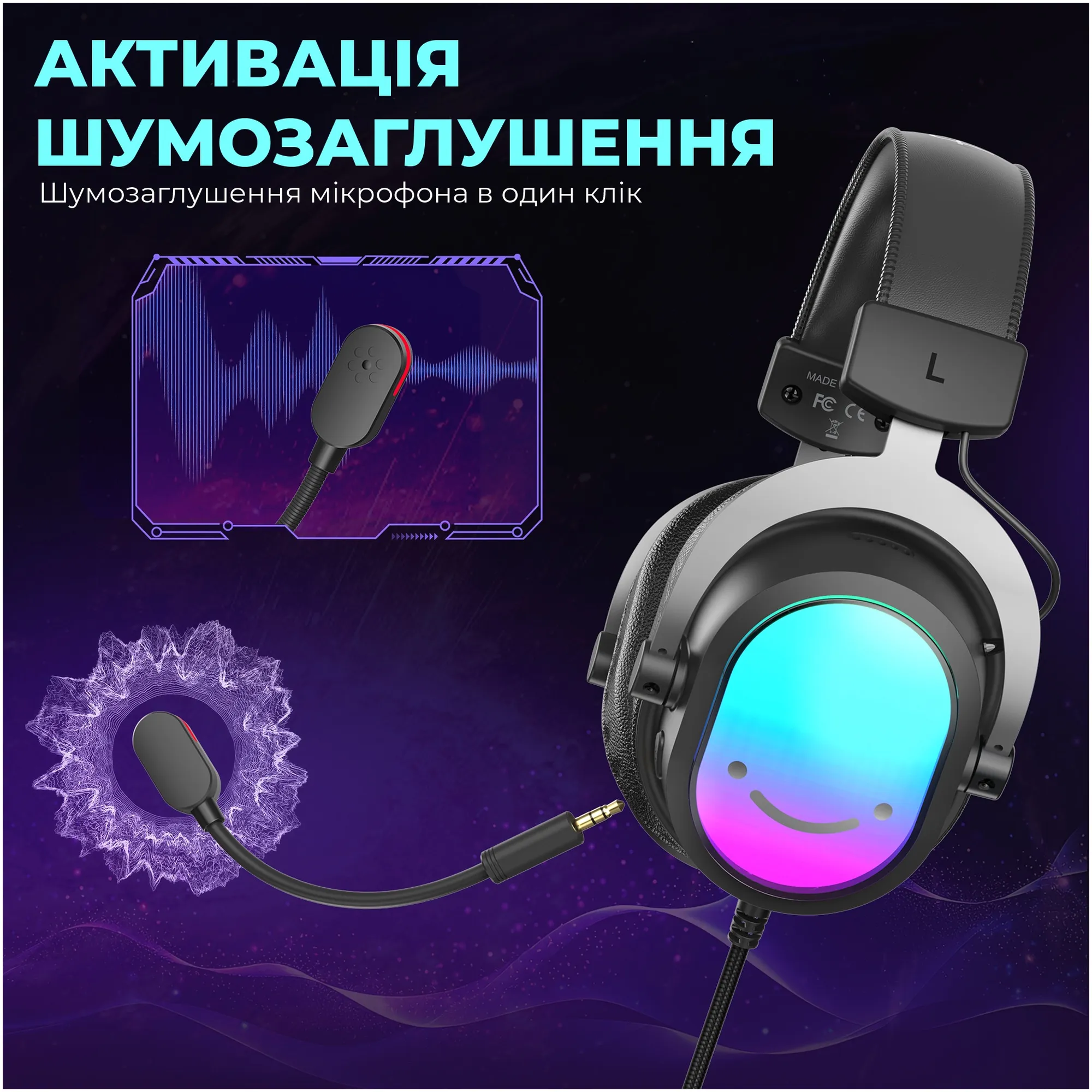 Купити Навушники Fifine H16 RGB Black - фото 9