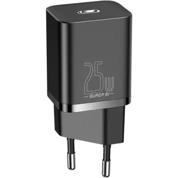 Купить Зарядное устройство Baseus Super Si USB-C 25W Black + кабель USB-C (TZCCSUP-L01) - фото 1