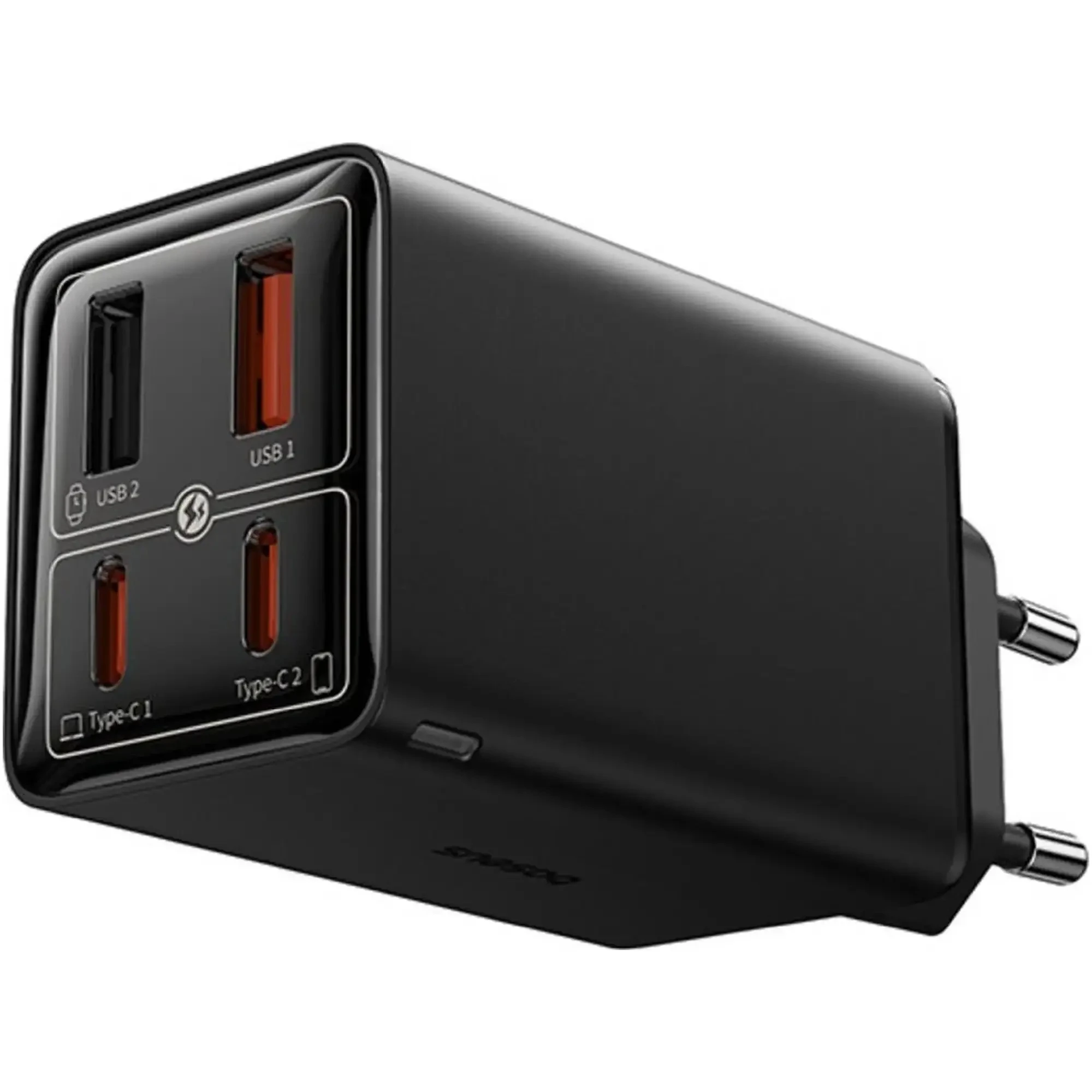 Купить Зарядное устройство Baseus GaN6 Pro Fast Charger 2USB-C+2USB 65W EU ClusterBlack + кабель USB-C 100W 20V/5A 1m Black (P10162701113-00) - фото 2