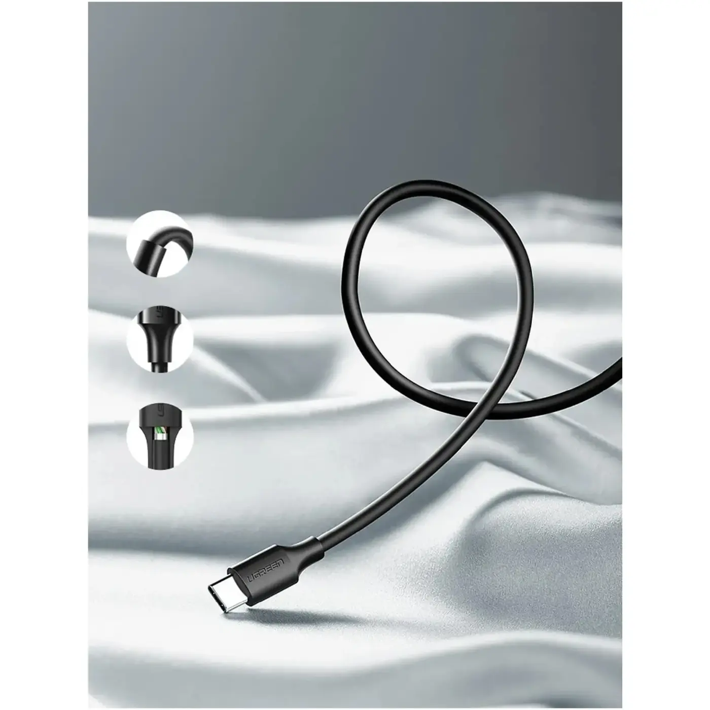 Купити Кабель UGREEN US287 USB2.0 - USB-C 3A 3m Black (60826) - фото 5