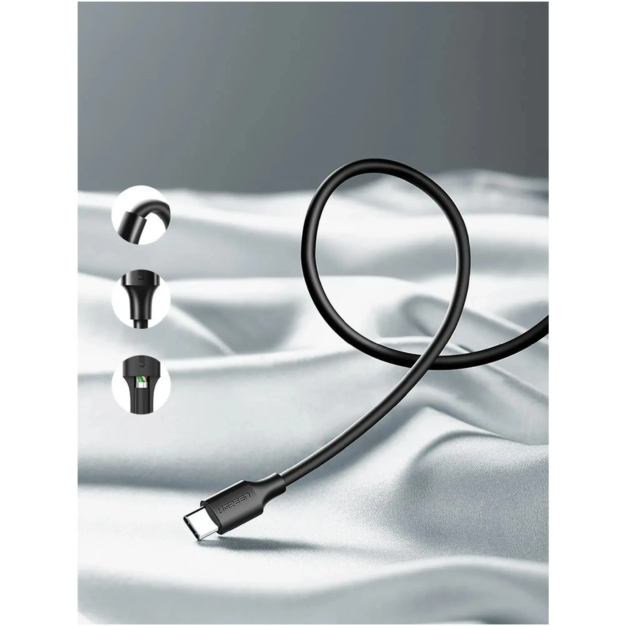 Купити Кабель UGREEN US287 USB2.0 - USB-C 3A 3m Black (60826) - фото 5