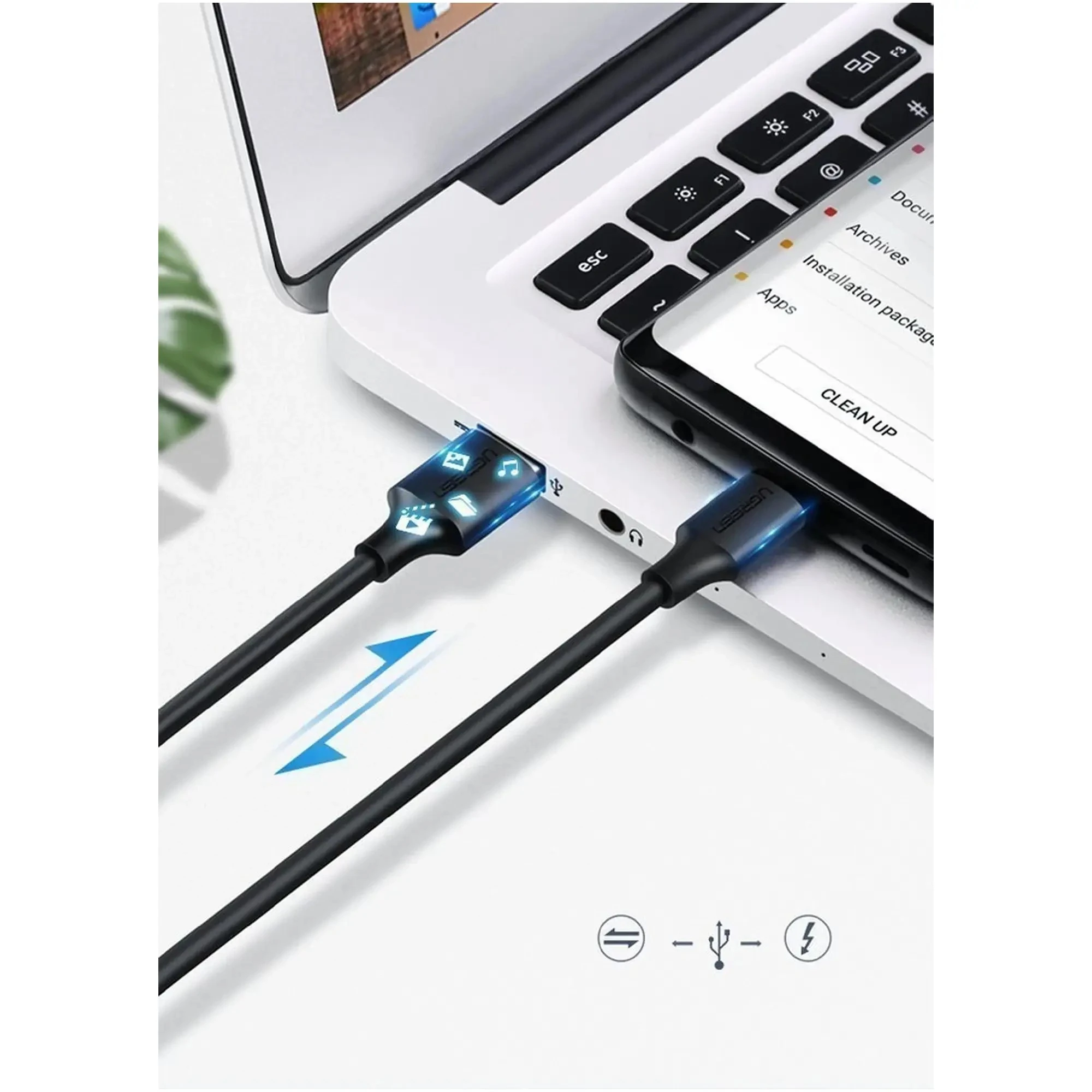 Купити Кабель UGREEN US287 USB2.0 - USB-C 3A 3m Black (60826) - фото 6