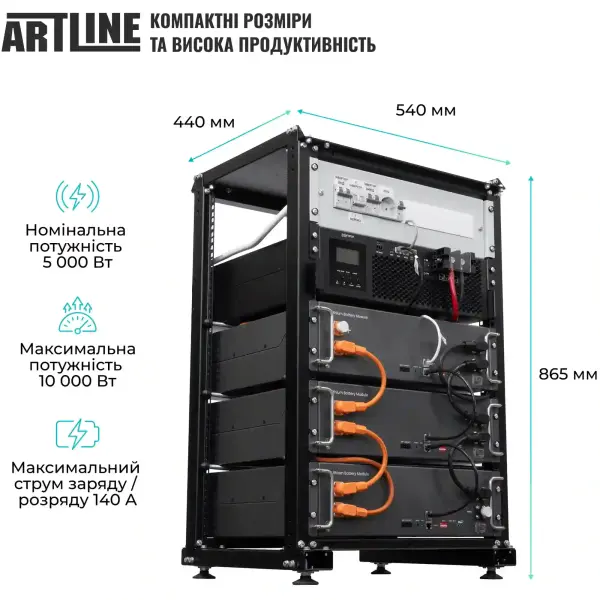 Купить Система хранения энергии Solarverse SVR20-1SV5K1-LES15.3K1-1 5kW 15.4kWh 3BAT LiFePO4 6000 циклов (SVR20-1SV5K1-LES15.3K1-1) - фото 3