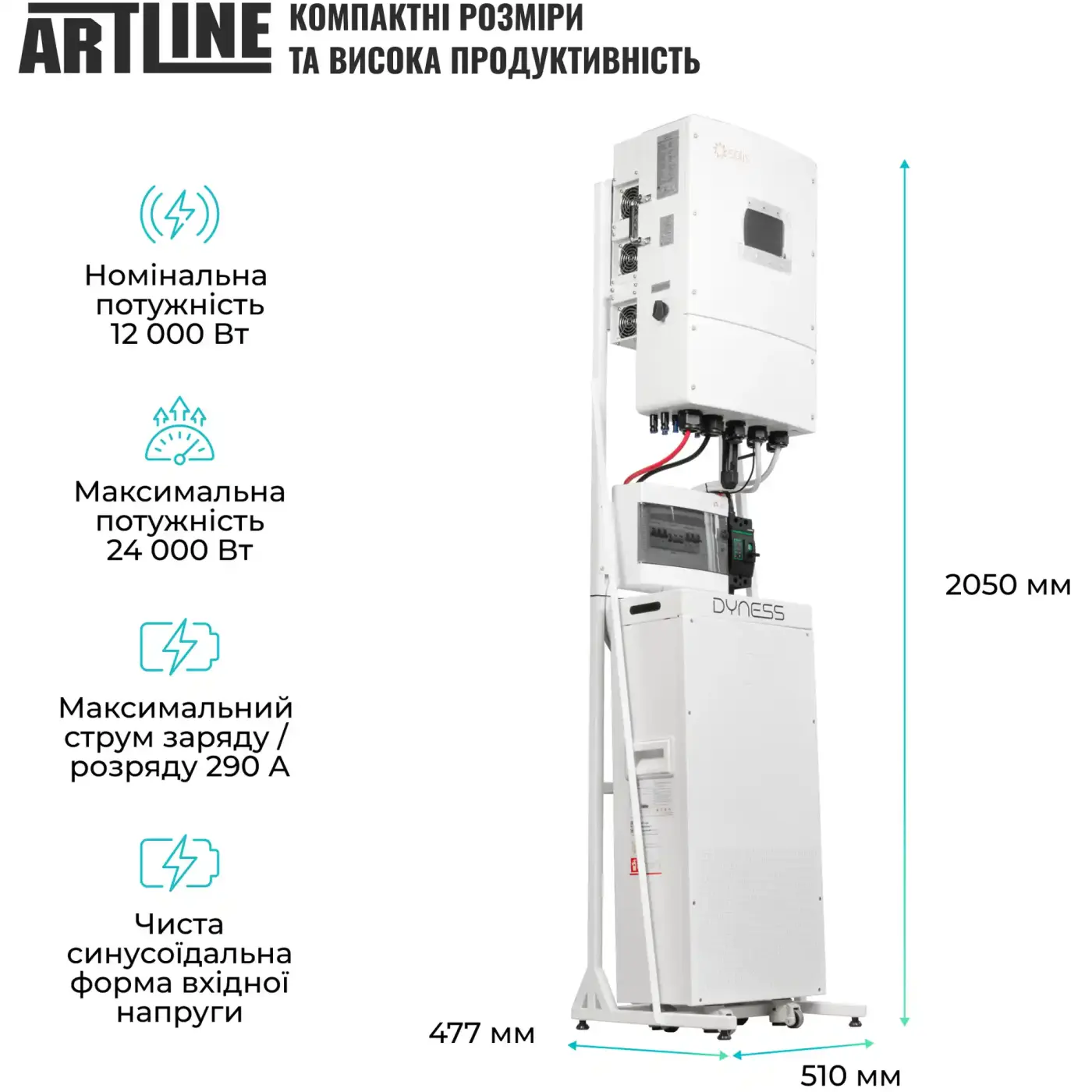 Купить Система хранения энергии Solis SVS-3SL12K1-LDY14.34K1 12kW 14.3kWh 1BAT LiFePO4 6000 циклов - фото 3