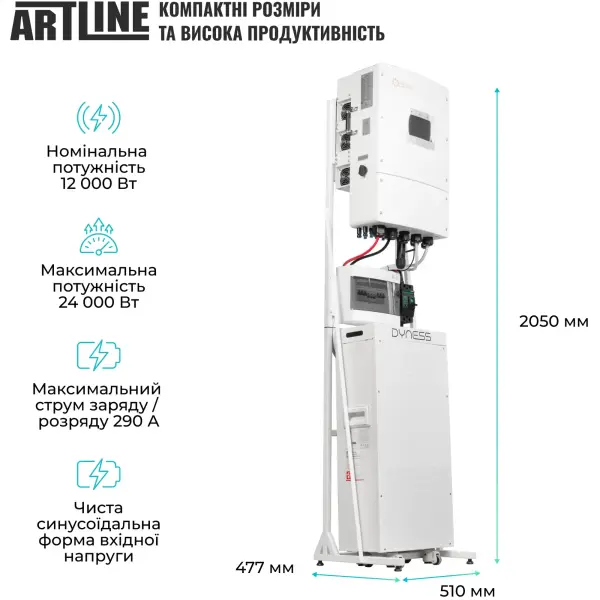 Купить Система хранения энергии Solis SVS-3SL12K1-LDY14.34K1 12kW 14.3kWh 1BAT LiFePO4 6000 циклов - фото 3