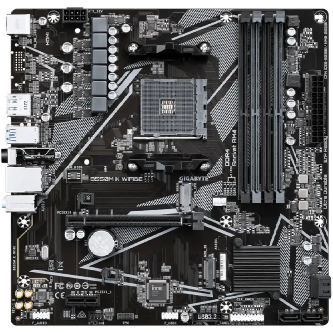 Купить Материнская плата GIGABYTE B550M K WIFI6E (sAM4, AMD B550, DDR4, mATX) - фото 2