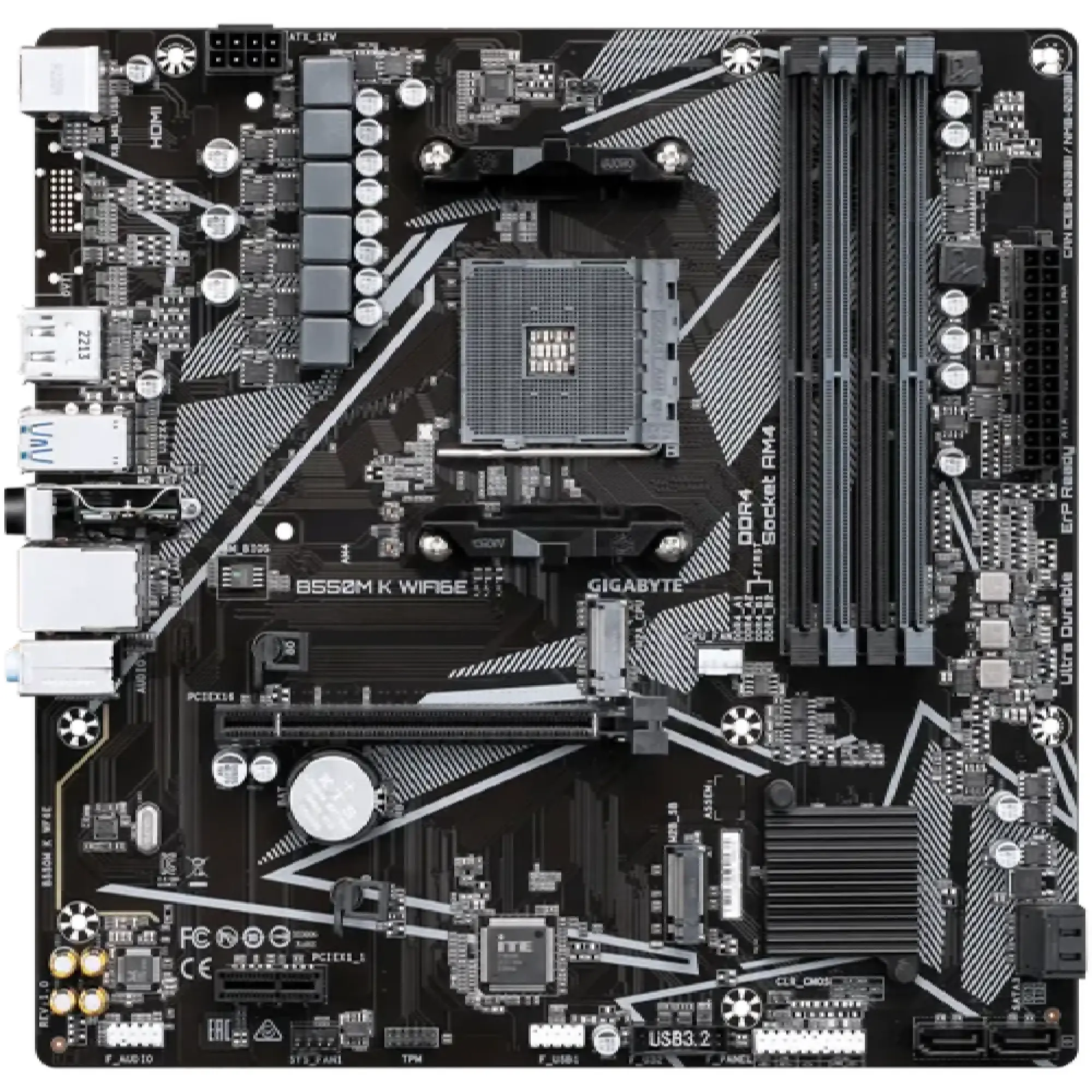 Купить Материнская плата GIGABYTE B550M K WIFI6E (sAM4, AMD B550, DDR4, mATX) - фото 2