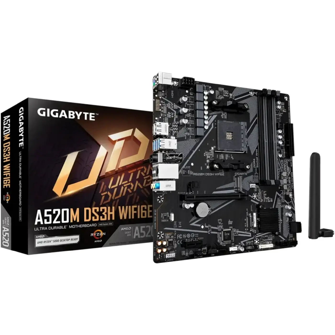 Купить Материнская плата GIGABYTE A520M DS3H WIFI6E (sAM4, AMD A520, DDR4, mATX) - фото 1