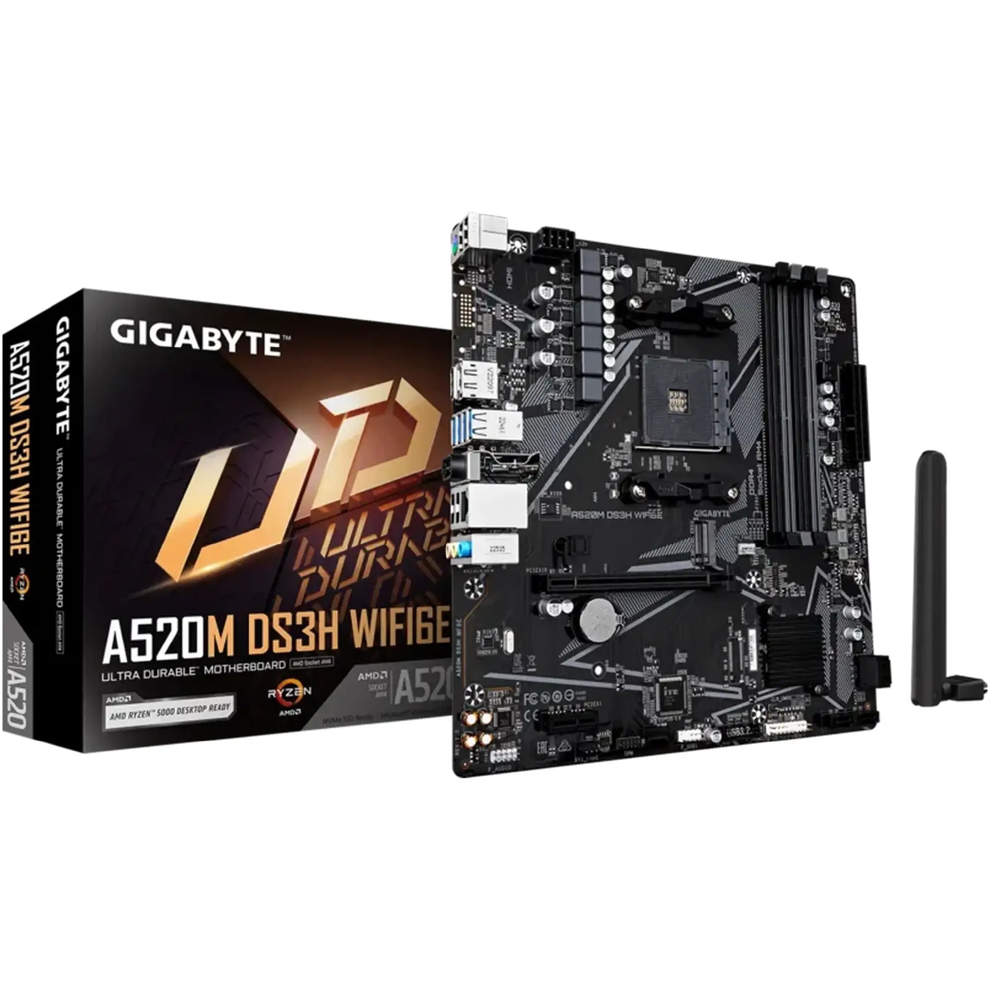 Купить Материнская плата GIGABYTE A520M DS3H WIFI6E (sAM4, AMD A520, DDR4, mATX) - фото 1