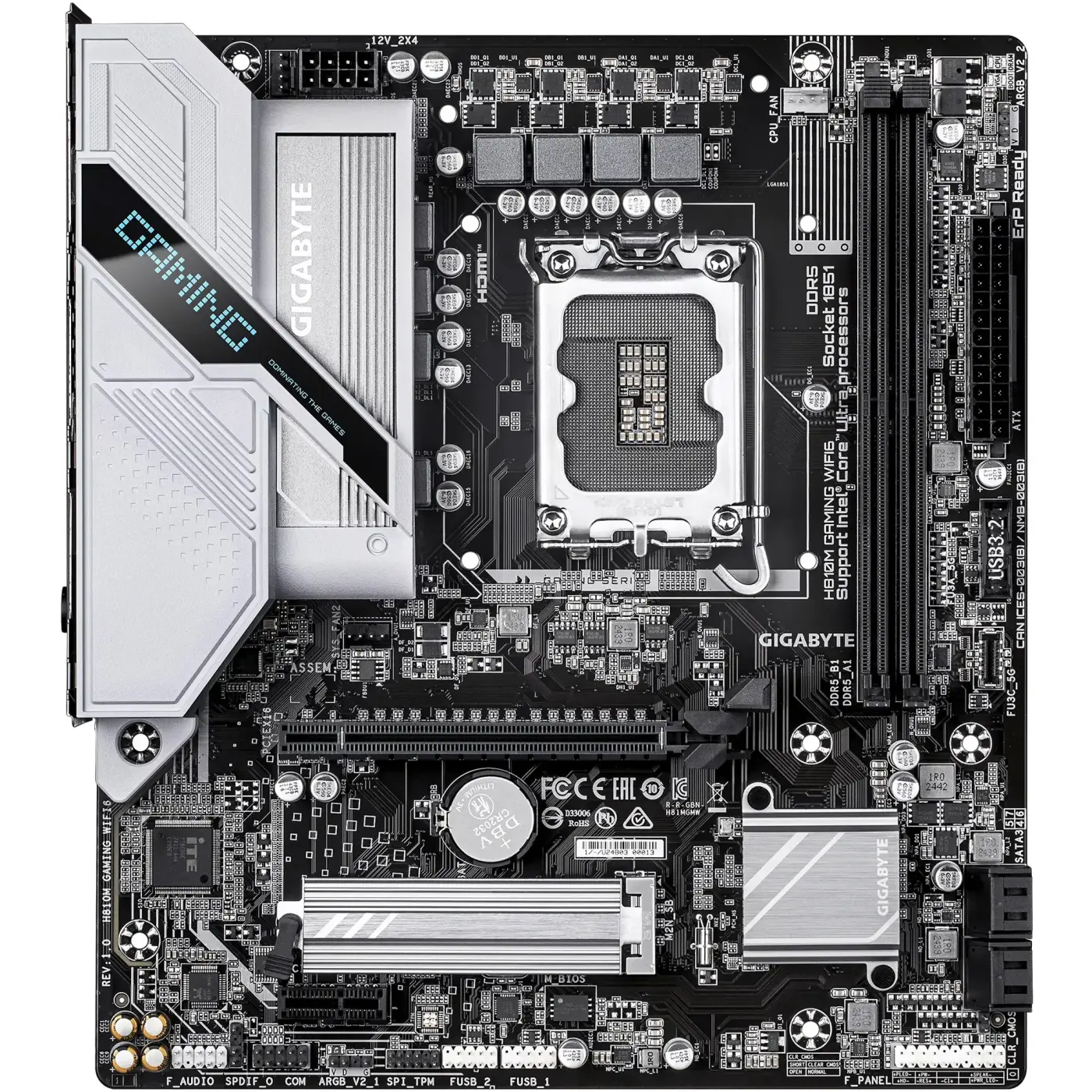 Купити Материнська плата GIGABYTE H810M GAMING WIFI6 (s1851, Intel H810, DDR5, mATX) - фото 2