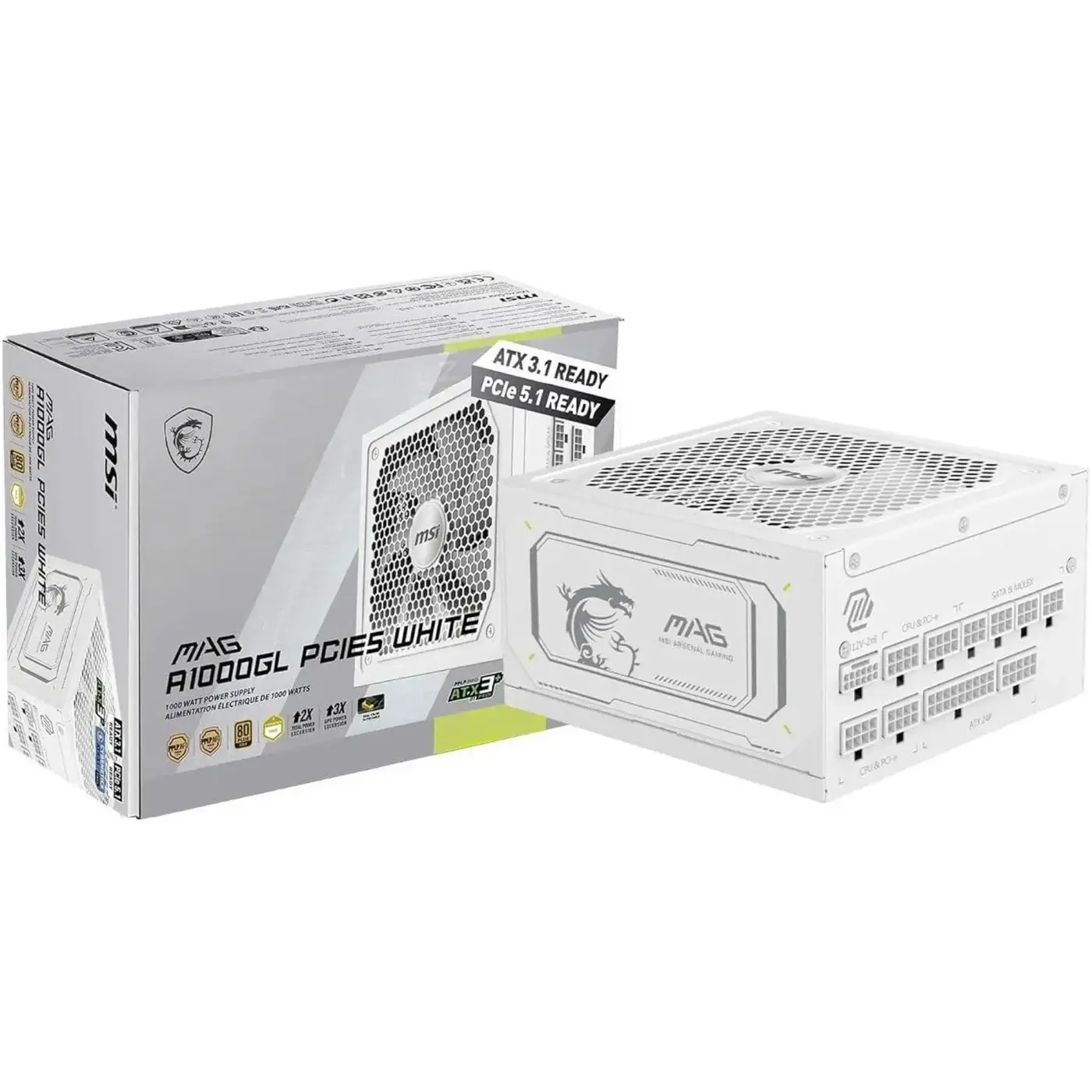 Купить Блок питания MSI MAG A1000GL PCIE5 WHITE - фото 6