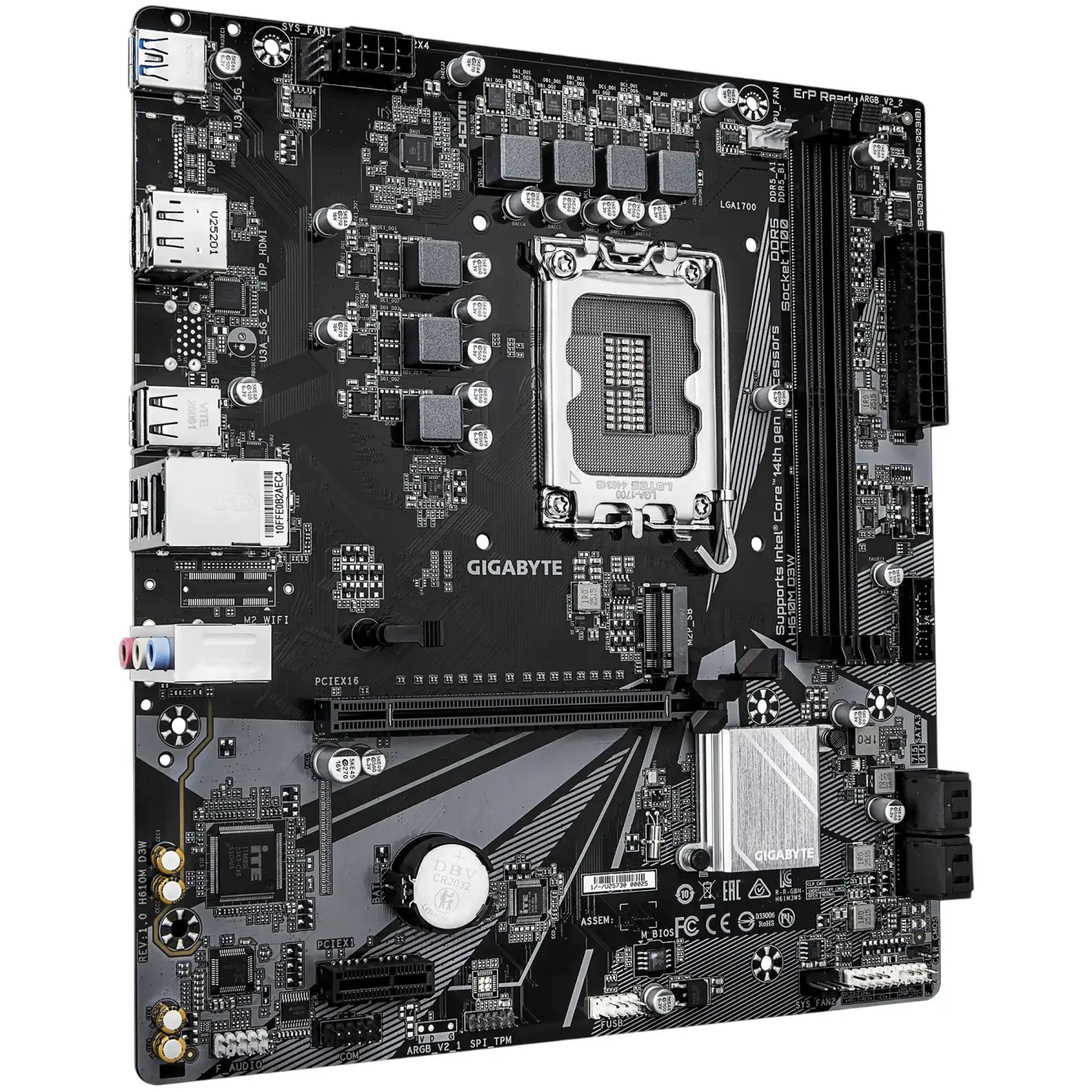Купити Материнська плата GIGABYTE H610M D3W (s1700, Intel H610, DDR5, mATX) - фото 3
