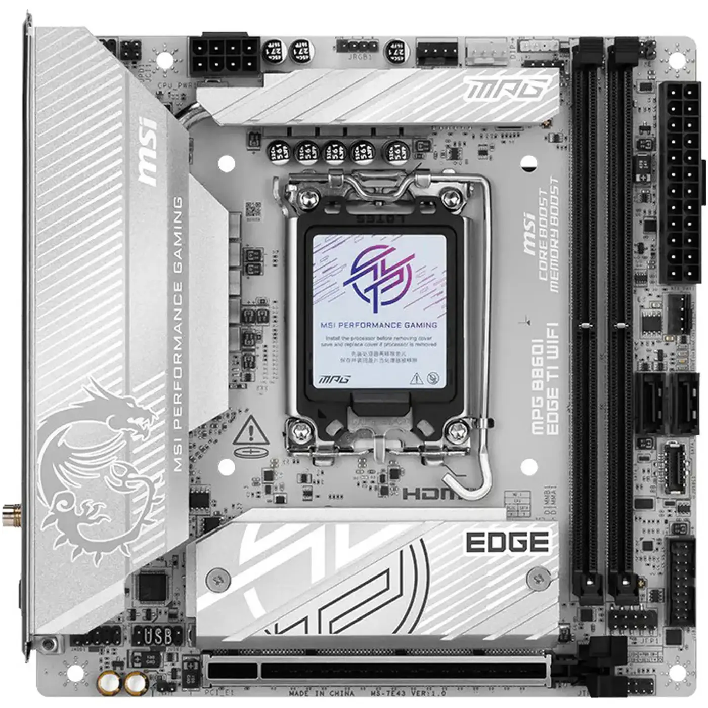Купити Материнская плата MSI  MPG B860I EDGE TI WIFI (s1851, Intel B860, DDR5, Mini-ITX) - фото 2