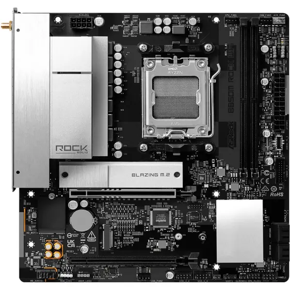 Купить Материнская плата ASRock B850M ROCK WIFI (sAM5, AMD B850, DDR5, mATX) - фото 3