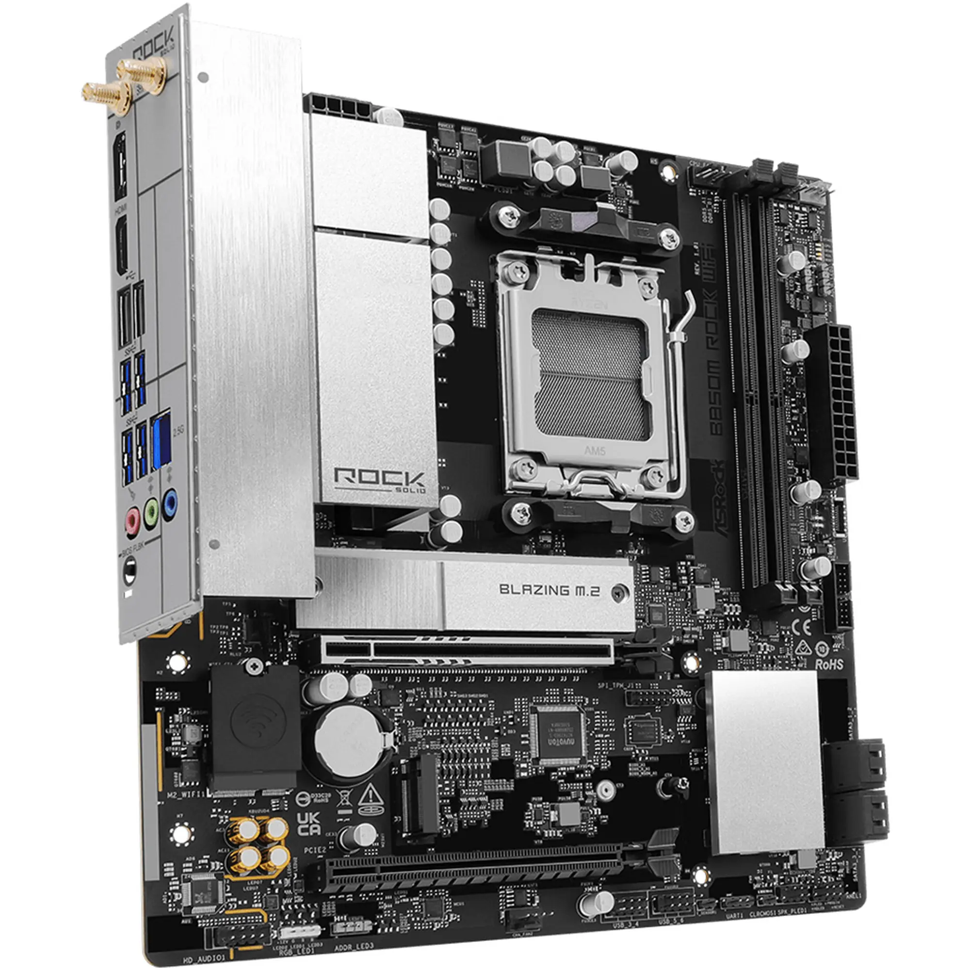 Купить Материнская плата ASRock B850M ROCK WIFI (sAM5, AMD B850, DDR5, mATX) - фото 4