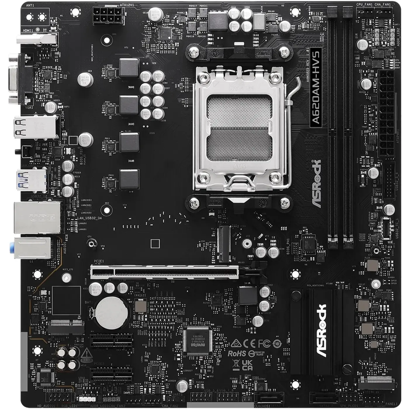 Купить Материнская плата ASRock A620AM-HVS (sAM5, AMD A620, DDR5, mATX) - фото 2