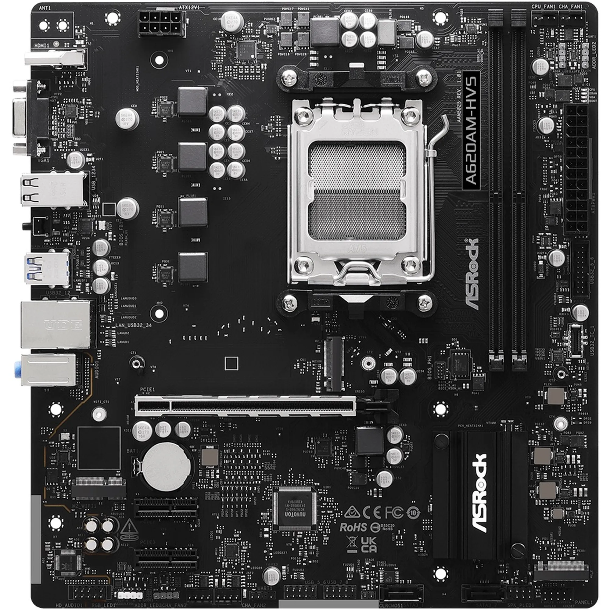 Купить Материнская плата ASRock A620AM-HVS (sAM5, AMD A620, DDR5, mATX) - фото 2
