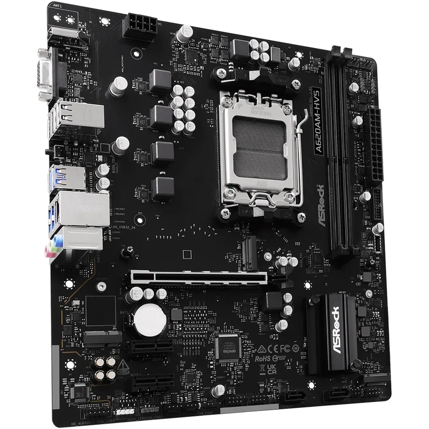 Купить Материнская плата ASRock A620AM-HVS (sAM5, AMD A620, DDR5, mATX) - фото 3