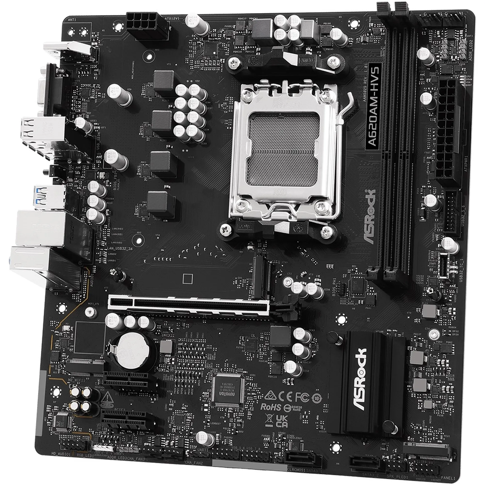 Купить Материнская плата ASRock A620AM-HVS (sAM5, AMD A620, DDR5, mATX) - фото 4