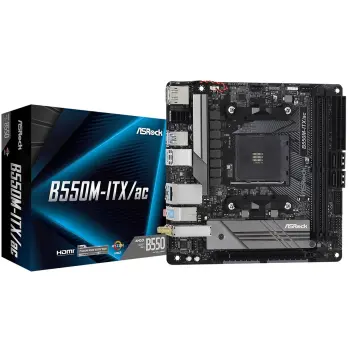Купить Материнская плата ASRock B550M-ITX/AC (sAM4, AMD B550, DDR4, Mini-ITX) - фото 1