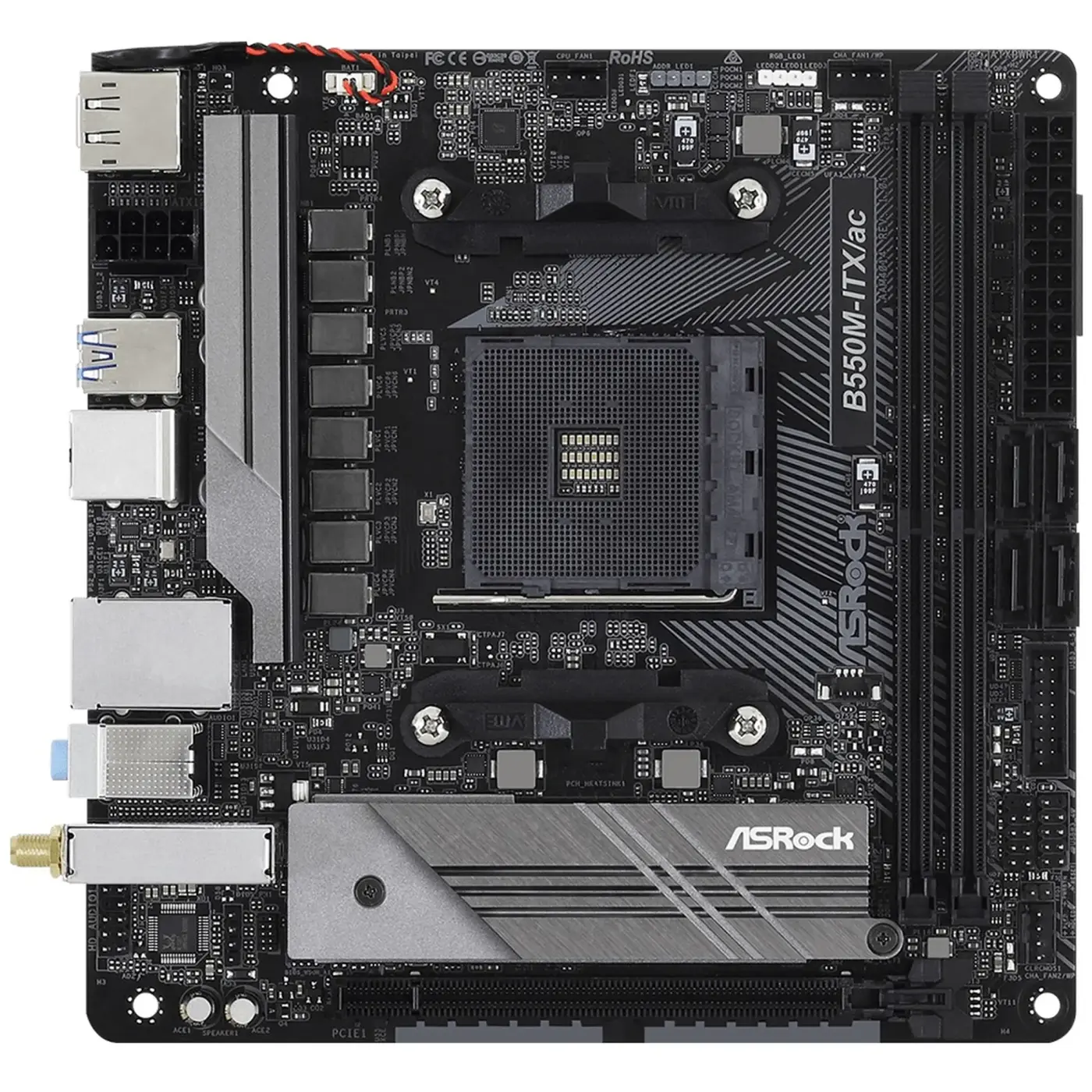 Купить Материнская плата ASRock B550M-ITX/AC (sAM4, AMD B550, DDR4, Mini-ITX) - фото 2