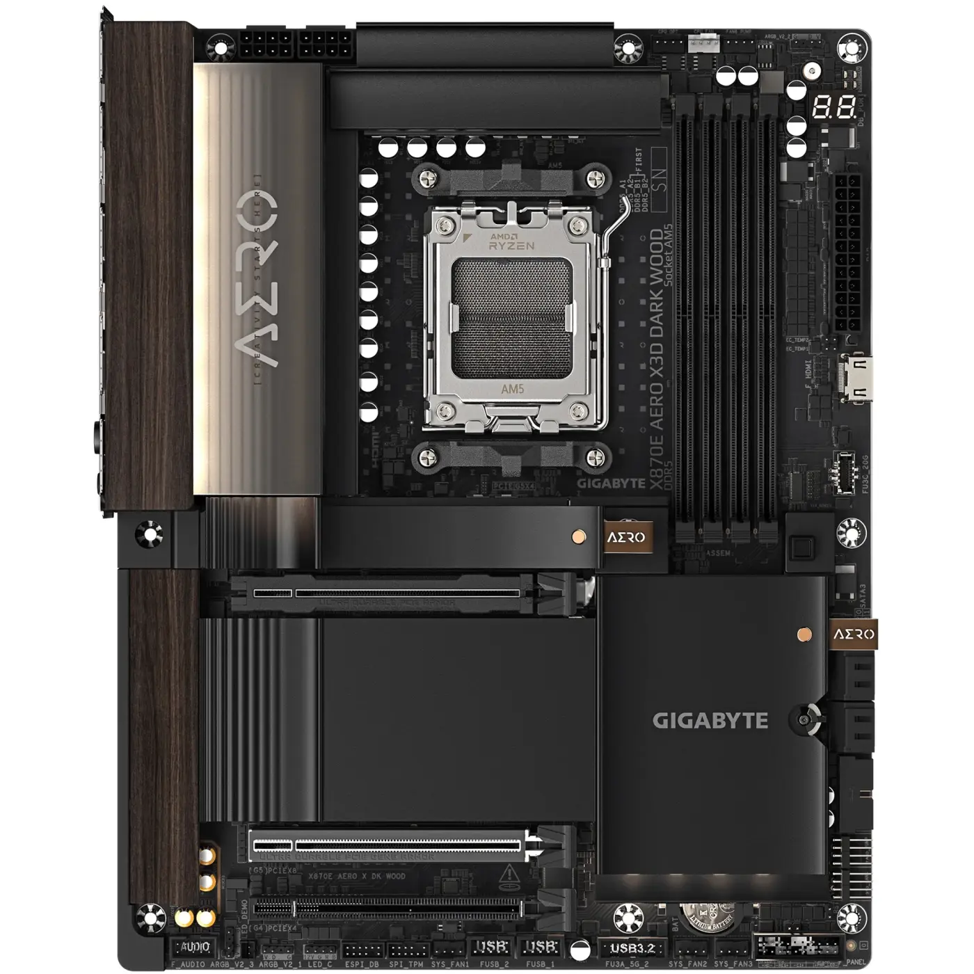 Купить Материнская плата GIGABYTE X870E AERO X3D DARK WOOD (sAM5, AMD X870E, DDR5, ATX) - фото 2