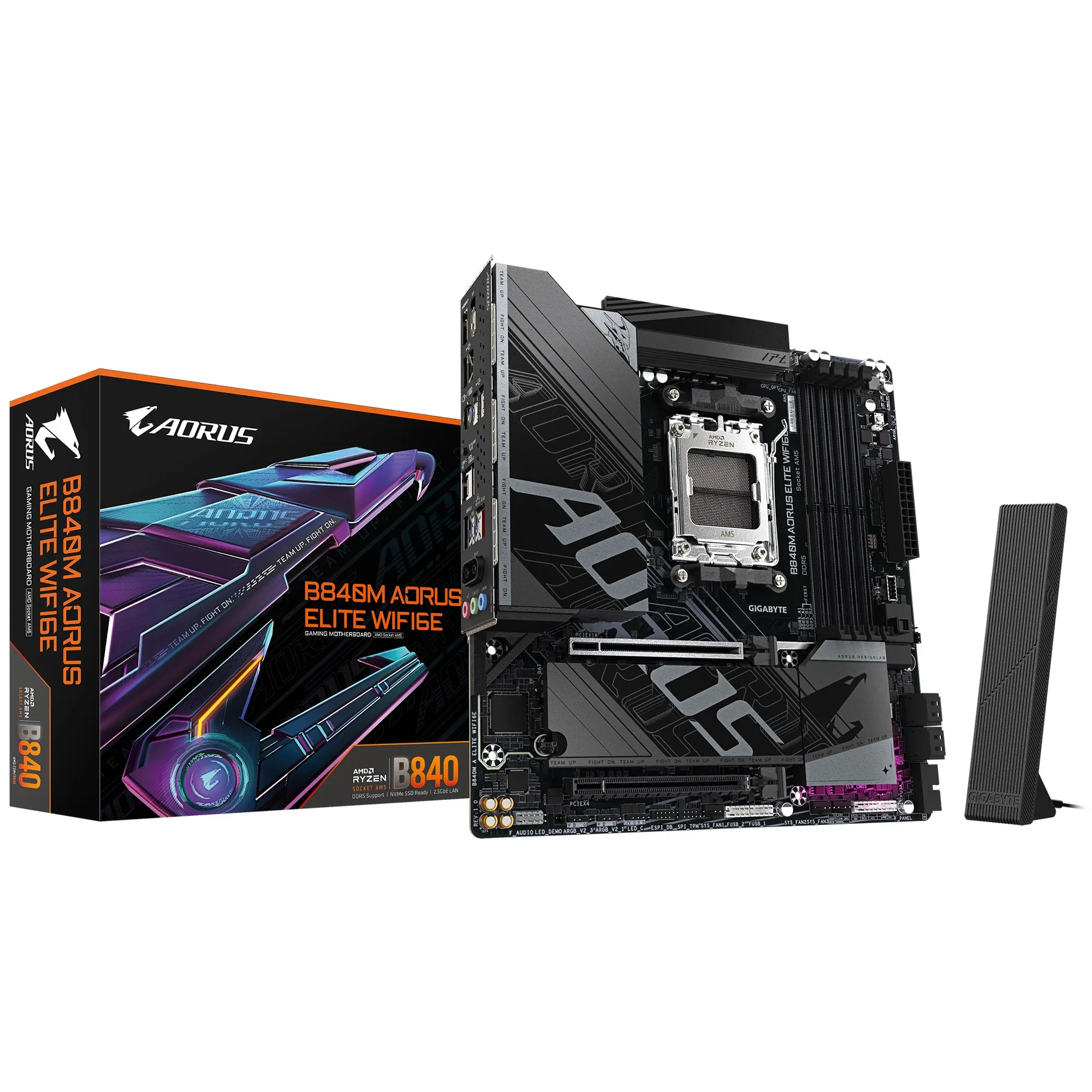 Купить Материнская плата GIGABYTE B840M A ELITE WIFI6E (sAM5, AMD B840, DDR5, mATX) - фото 1