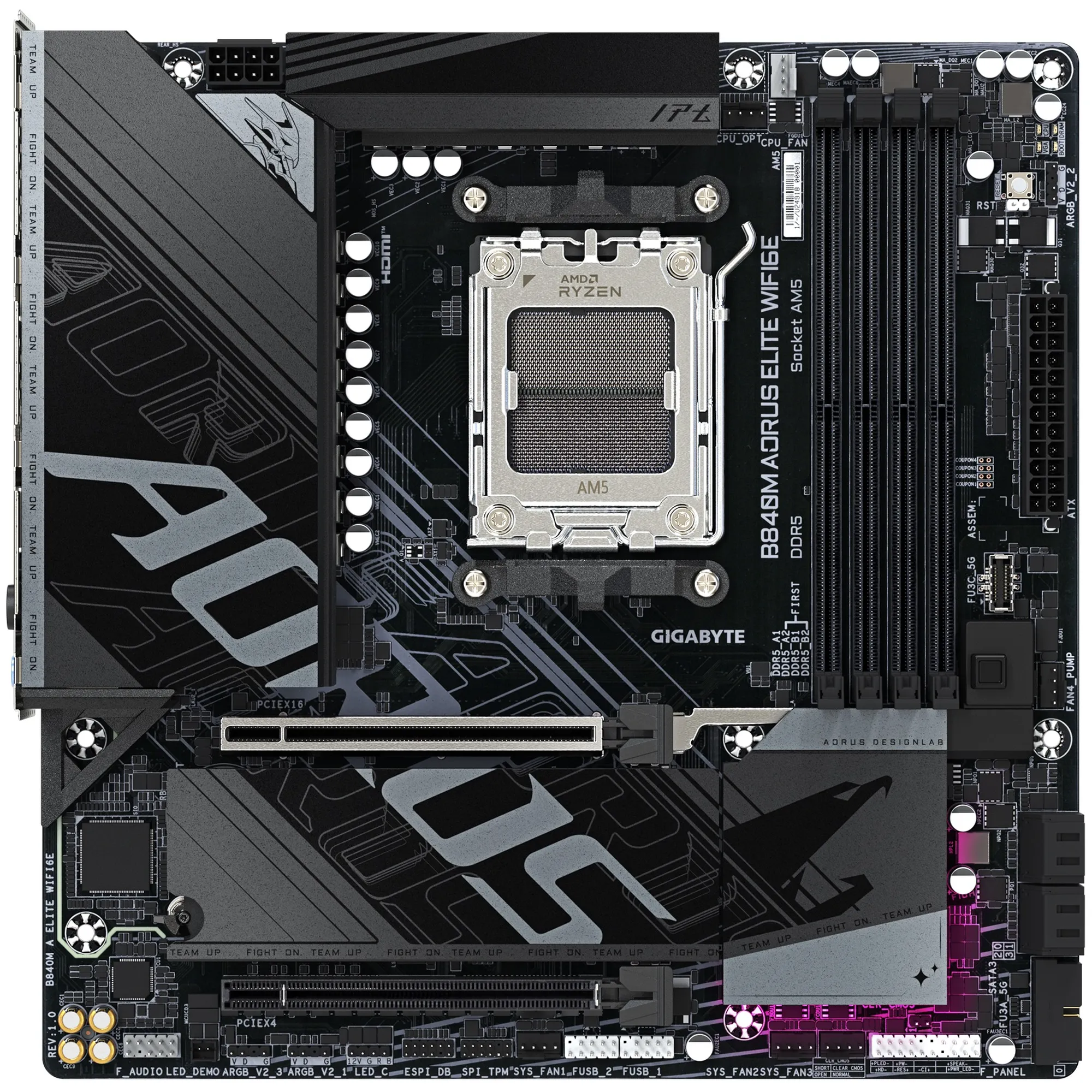 Купить Материнская плата GIGABYTE B840M A ELITE WIFI6E (sAM5, AMD B840, DDR5, mATX) - фото 2