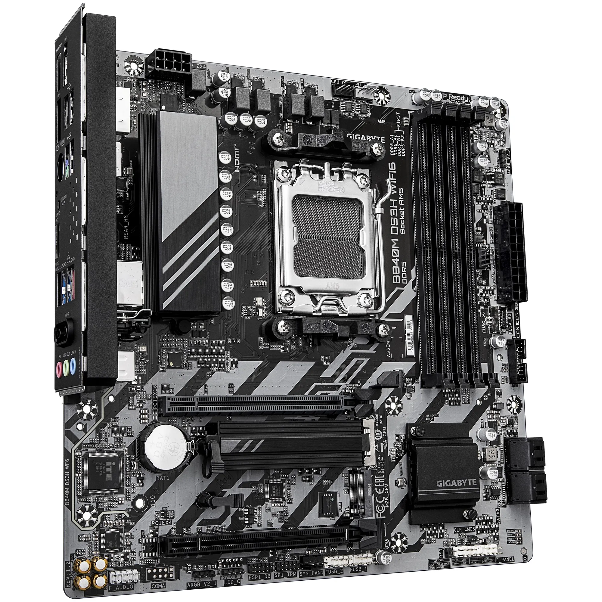 Купити Материнська плата GIGABYTE B840M DS3H WIFI6 (sAM5, AMD B840, DDR5, mATX) - фото 3