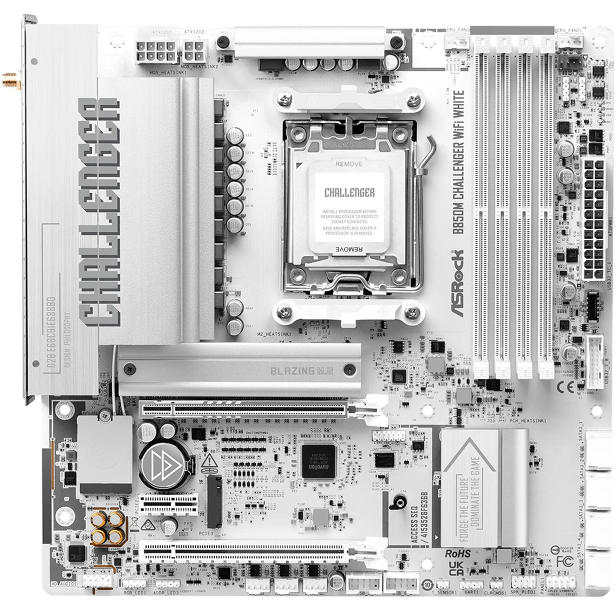 Купить Материнская плата ASRock B850M CHALLENGER WIFI WHITE (sAM5, AMD B850, DDR5, mATX) - фото 2