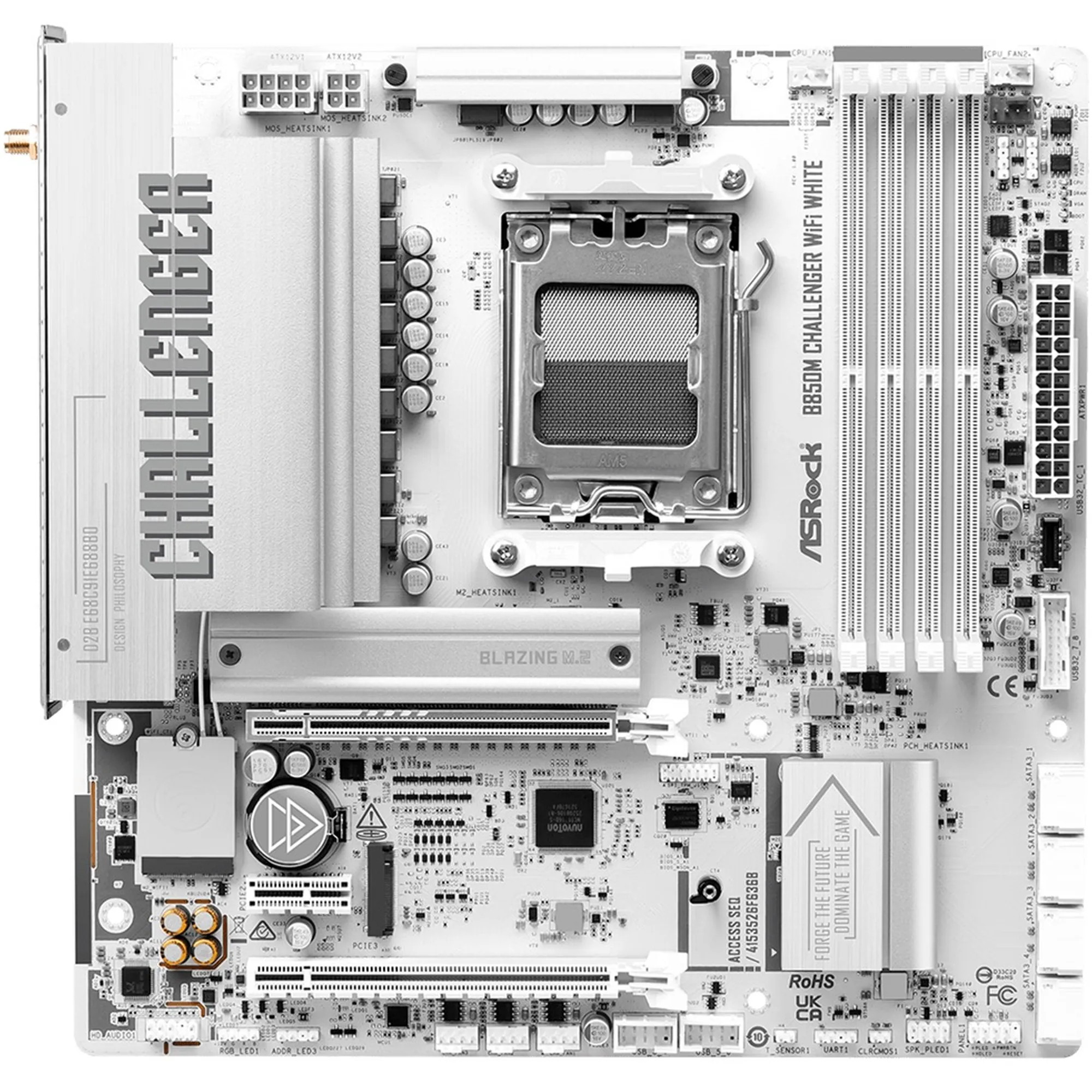 Купить Материнская плата ASRock B850M CHALLENGER WIFI WHITE (sAM5, AMD B850, DDR5, mATX) - фото 3
