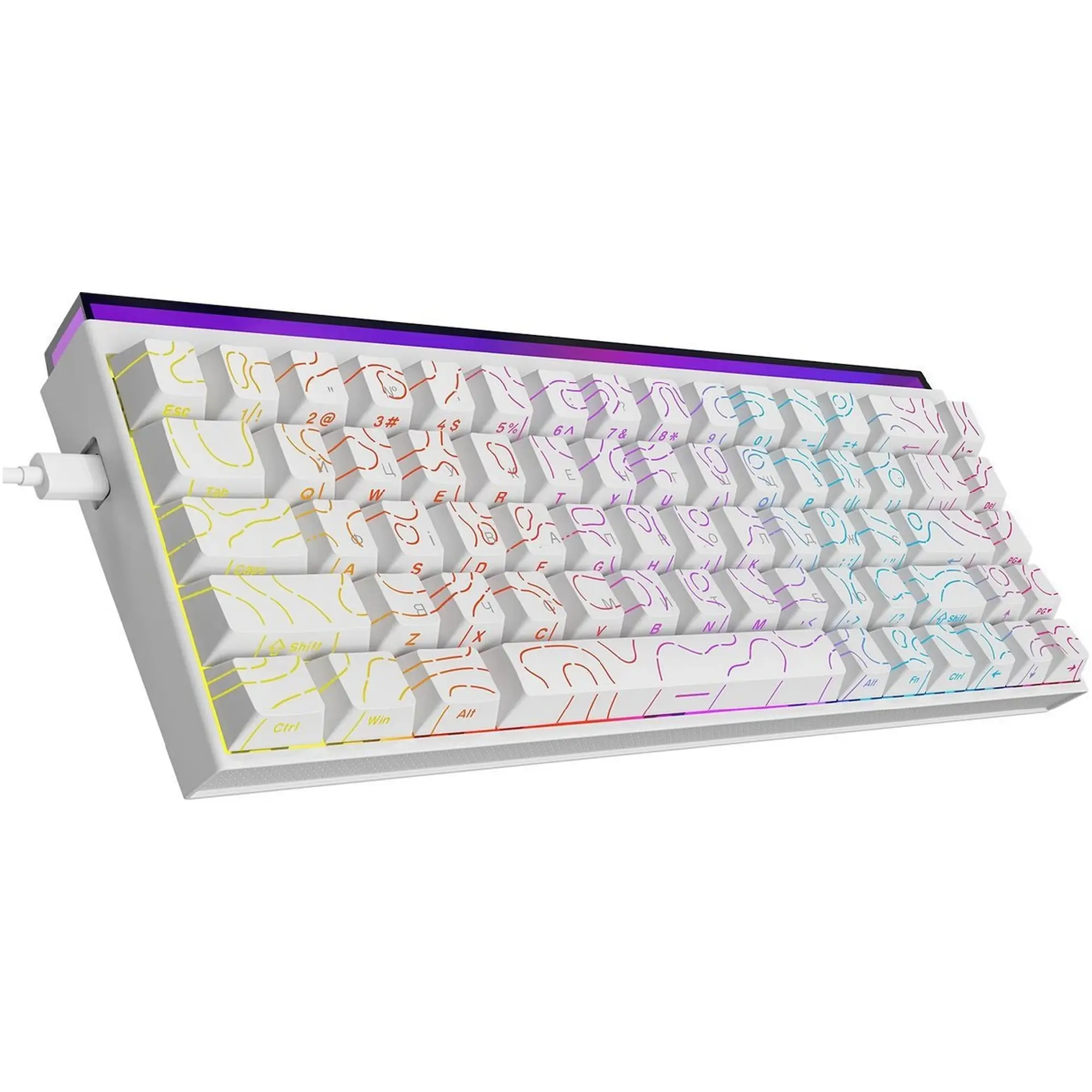 Купить Клавиатура Ajazz NK68 Red switches Side contour White (NK68-R-S-W) - фото 4