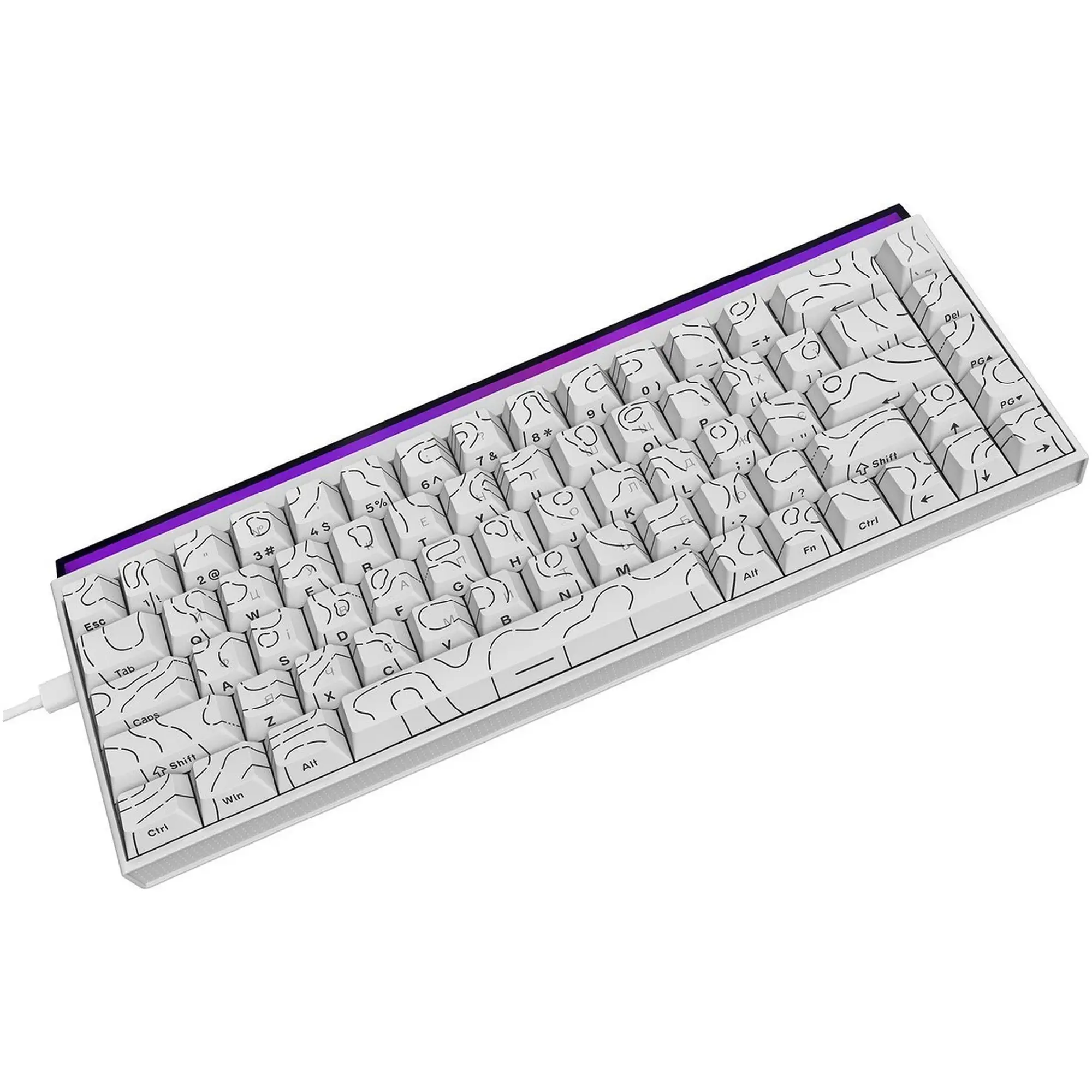 Купить Клавиатура Ajazz NK68 Red switches Side contour White (NK68-R-S-W) - фото 5