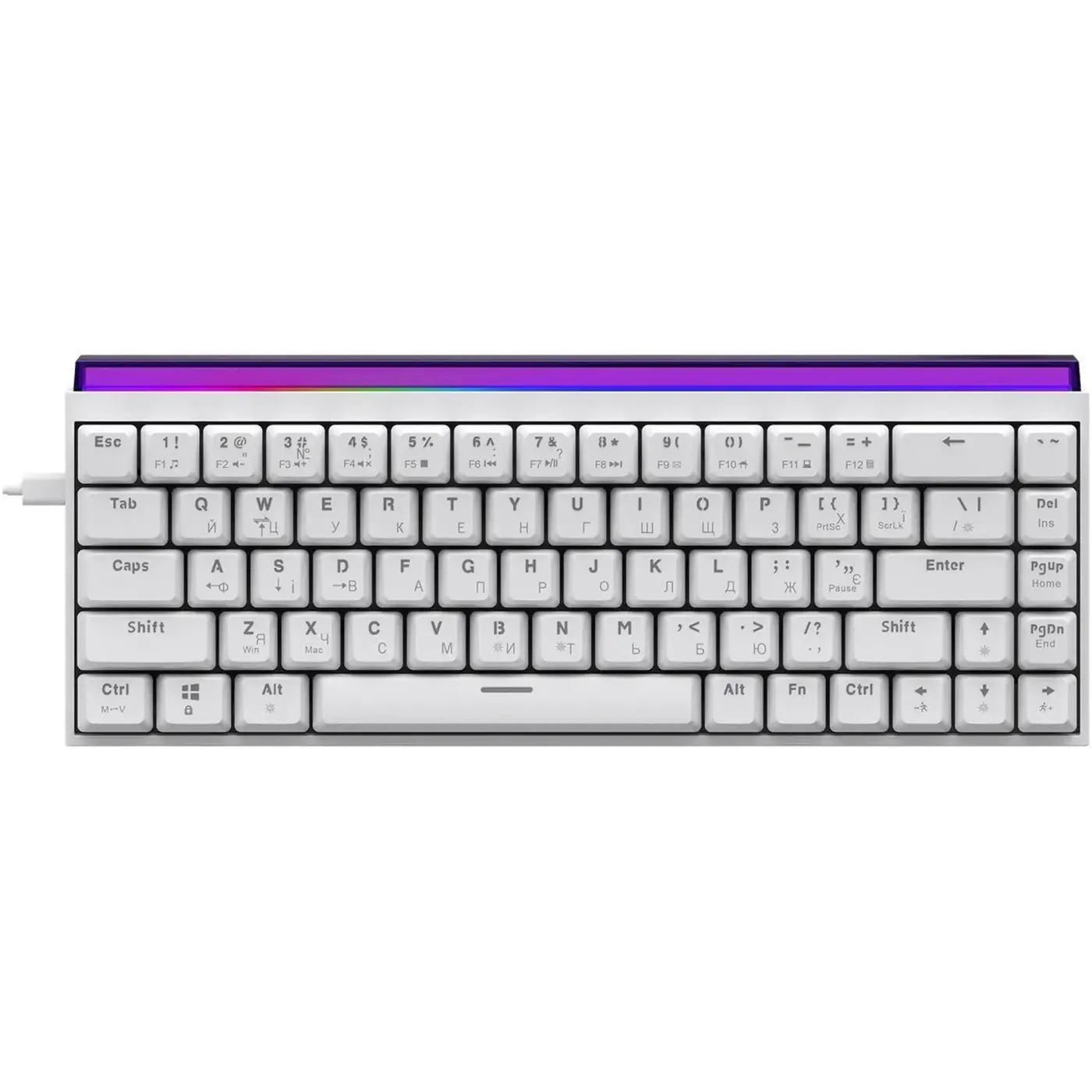 Купить Клавиатура Ajazz NK68 Red switches White (NK68-R-W) - фото 1
